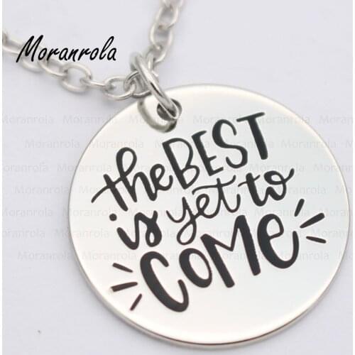 New arried" The Best is Yet to Come" Copper necklace Keychain,charm Hand Stamped Jewelry Inspirational Faith Graduation gift