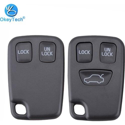 OkeyTech 2/3 Button Keyless Entry Remote Car Key Cover Case Fob Replacement Shell for Volvo S40 S60 S70 S80 V40 V70 XC90 XC70