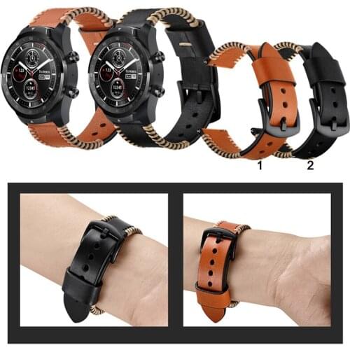 20mm 22mm Luxury Durable Leather Band Strap For Ticwatch Pro 3 E2 S2 GTX Strap Watch Accessories