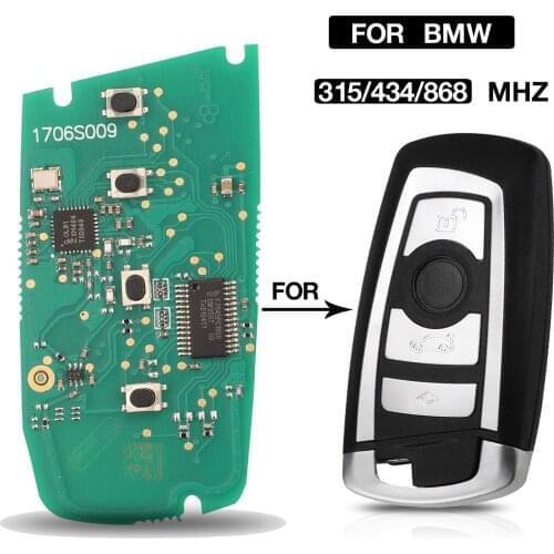 Kutery 4 Buttons 315/434/868 MHZ Smart Remote Control Car Key Circuit Board For BMW 3 5 7 Series CAS4 F 2009-2016 Replacement