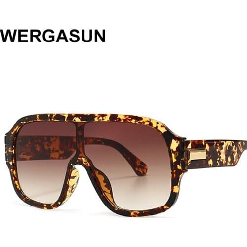 WERGASUN Brand Design Fashion Sunglasses Women Oversized Vintage Sun Glasses Men Shades Eyewear Oculos de sol UV400