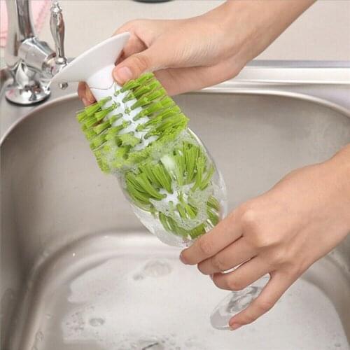 Vertical Suction Cup Sink Cup Brush Glass Cleaning Kitchen Brush Bottle Cleaning Washing Home Cleaning Brushes For Glassware