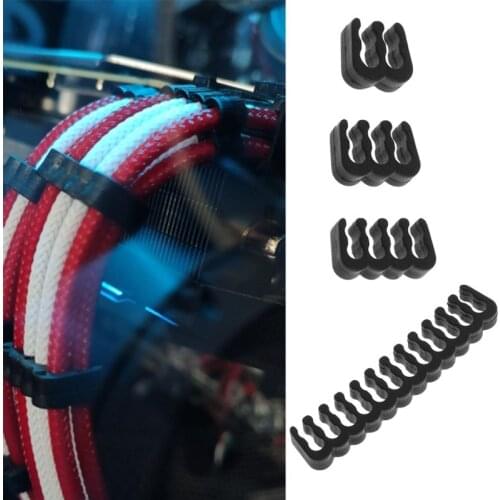 10Pcs White/Black PP Cable Comb Clamp Clip Organizer Dresser for 2.5-3.2mm PC Power Cables Wiring 4 6 8 24Pin Computer Cable C26