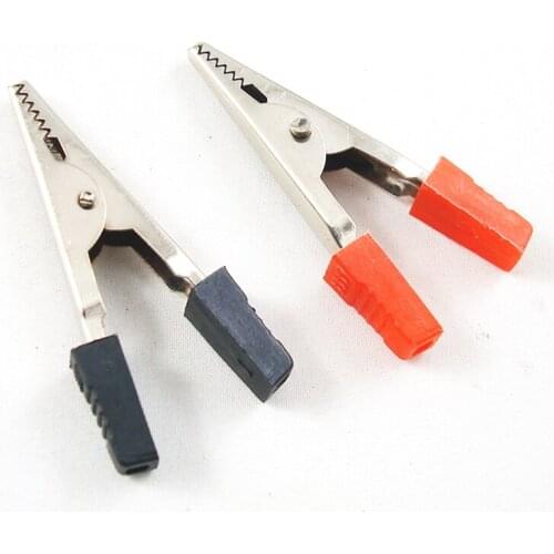100 Pc red/black Insulated Copper Test Alligator Electrical Clip Clamp Connector