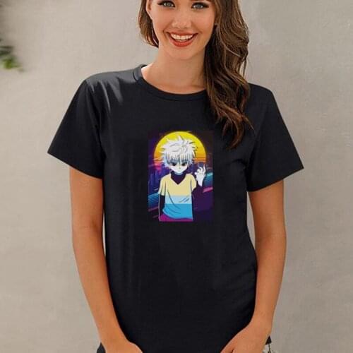 Funny Vogue Anime Hunter X Hunter Women T-shirt Kawaii Killua Zoldyck Vintage Printed Tops Unique Hot Sale Manga New Arrival Tee