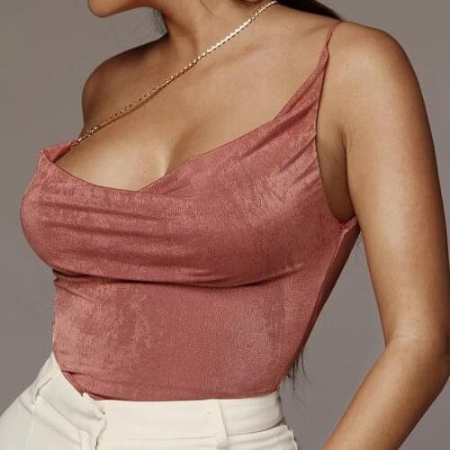 2021 Fashion Sexy Spaghetti Strap Women Bodysuit Party Pink Casual Solid Streetwear Backless Hollow Out Festival Clothing