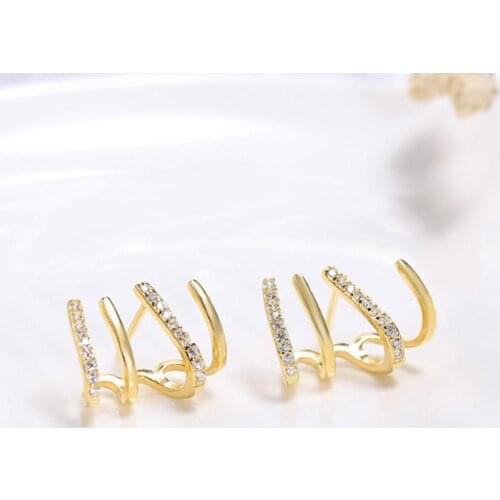 1 Pair Ear Studs Shiny Sturdy Rhinestone Claw Ear Studs Earrings Jewelry Accessory for Party gift for birthday