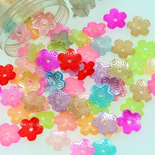 100PCS 10mm Mixed Colors Plastic Pearl Flowers|Scrapbooking Embellishment Flowers|Free Shipping