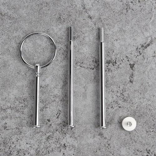 10Pcs Hot sell bronze round special offer 3-tier gold cake plate fitting cake stand style