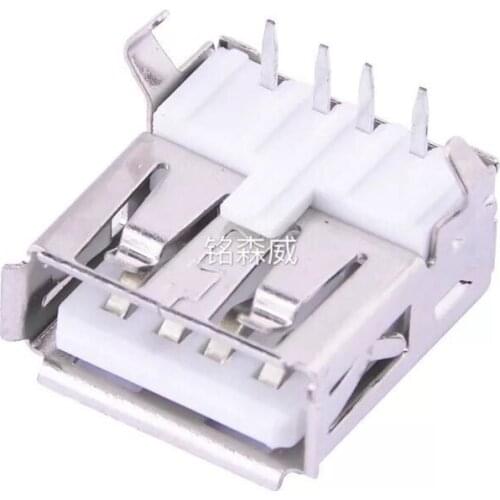 10pcs USB type A female socket connector with curling AF90 degree A type of interface USB charging