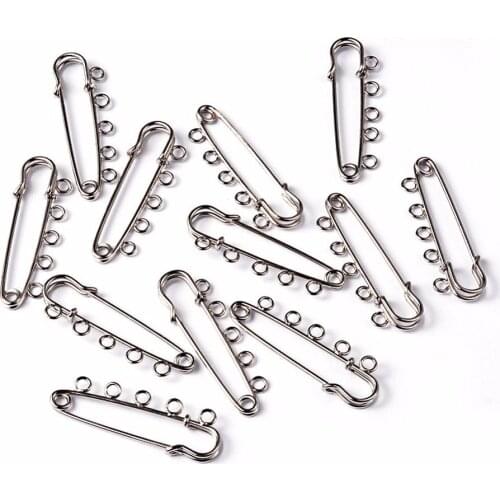 10pcs Iron Kilt Pins Brooch Findings Nice for Jewerly DIY Brooch Making Platinum Color