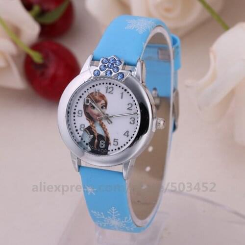 100pcs/lot kids watch beauty girl quartz watch,cheap girl watch with snowflake pattern,6 colors select cartoon watch wholesale