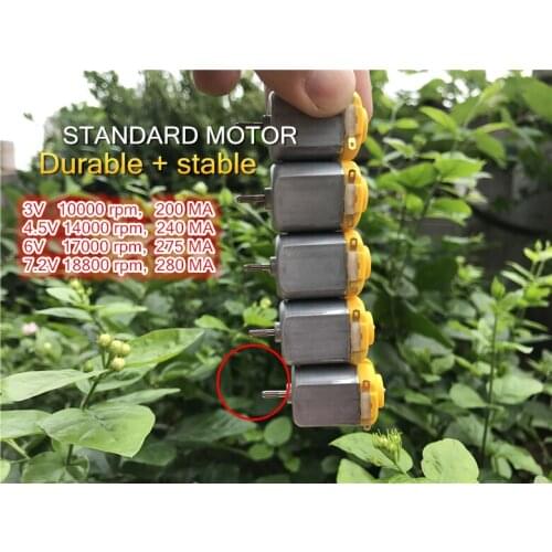 2PCS STANDARD MOTOR 130 DC MOTOR,4-9V Stripe shaft toy motor Carbon brush with pressure-sensitive
