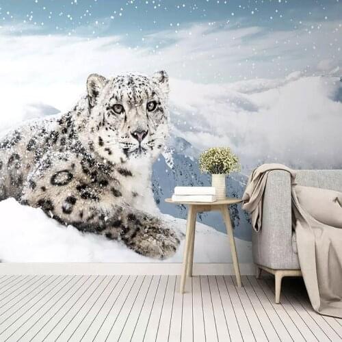 3D Wallpaper Modern Simple Snow Leopard Photo Wall Murals Living Room Kids Bedroom Background Wall Paper Home Decor 3D Frescoes