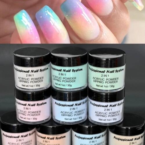 10 Colors Light Color Nail Acrylic Powder - 1oz/30g COLOR POWDERS Acrylic Nail Kit Colored Acrylic Nail Powder for Beginners