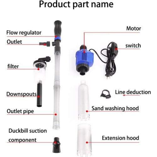 Automatic Aquarium Water Change Pump Aquarium Cleaning Tools Gravel Cleaner Siphon for Fish Tank Aquarium Water Filter 220v