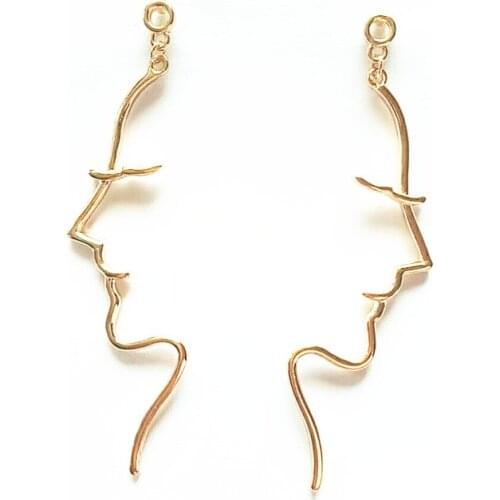 Free shipping 6 pair /lot fashion jewelry Artistic Temperament Hand Made Abstract Face