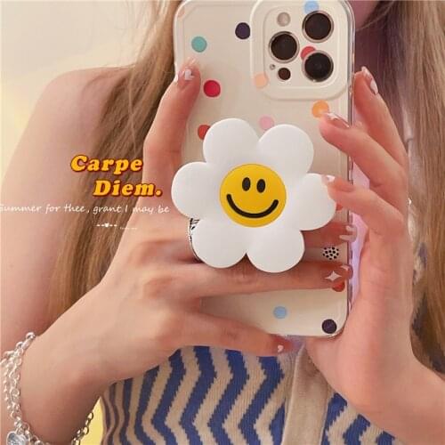 Ins Cute Daisy Flower Phone Case For iphone 12 Pro Max Bracket Covers For Funda iPhone 11 X XS XR XS Max 7 8 Plus Coque Shell