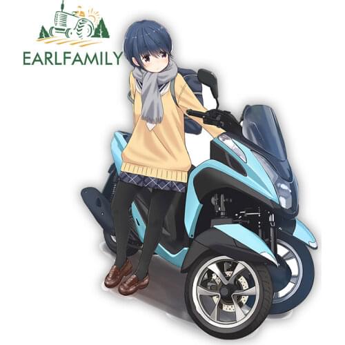 EARLFAMILY 13cm x 9.8cm for YuruCamp Auto Decal DIY Anime Decals JDM Accessories 3D Vinyl Material Scratch-proof Car Stickers