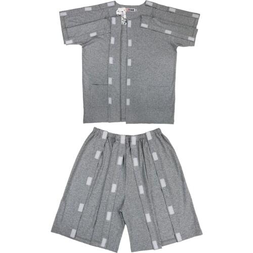 Cotton Patient Clothes Pajama with Sticker Easy on And Off Easily Care