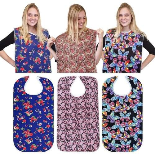 HOT SALES!!! New Arrival 78x44cm Waterproof Adult Meal Eating Drinking Bib Protector Easy On/Off Apron Wholesale Dropshipping