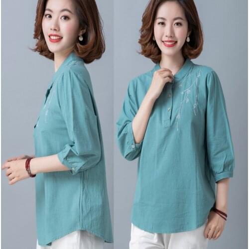 LLLmwybiao Women's Shirts With Embroidery