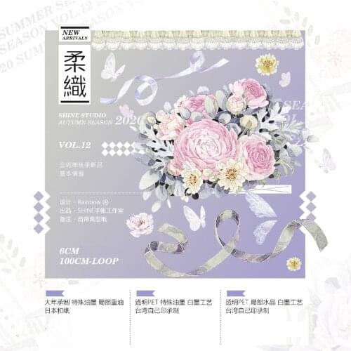 1 Loop 6cmx100cm Shine Basic Collage Washi Masking Tape