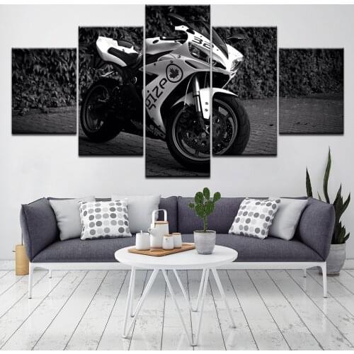 Wall Art Home Decoration Painting HD Print 5 Pieces/Pcs Motorcycle Racing Modern Poster Canvas Cuadros Modular Picture For Gift