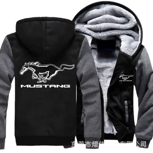 NEW For MUSTANG of Anarchy chaos fleece cotton coats Liberalism winter zipper Print Mens Hoodies Jacket MC Thicken Sweaterwear