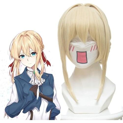 Anime Violet Evergarden Cosplay Wigs Violet Evergarden Cosplay Wig Heat Resistant Synthetic Wig Hair Halloween Party Women Wig