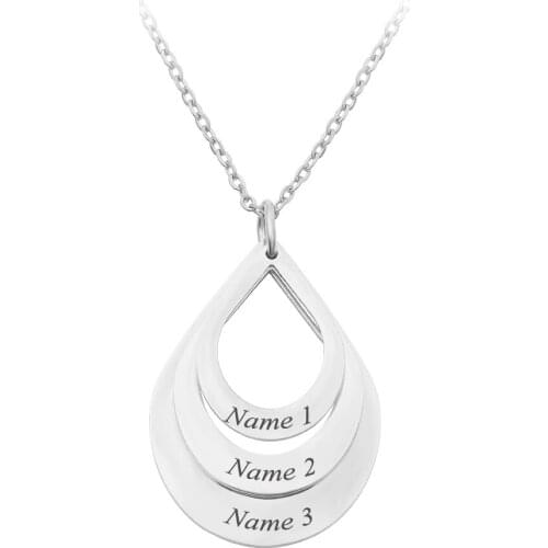 Personalized custom stainless steel name necklace pendant can set 3 name pendant necklace Valentines Day gift family gift