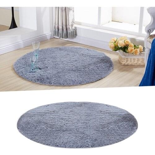 Fluffy Round Rug Carpets Soft Anti-Slip Floor Mat Decorative Water Absorption Fluffy Plush Carpet Rugs Bedroom Living Room Decor