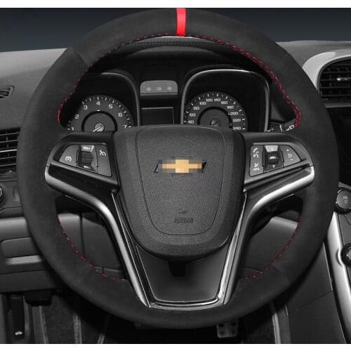 DIY Car Steering wheel cover whole Suede leather Hand stitch grips For Chevrolet Cruze AVEO Malibu Captiva TRAX Cavalier