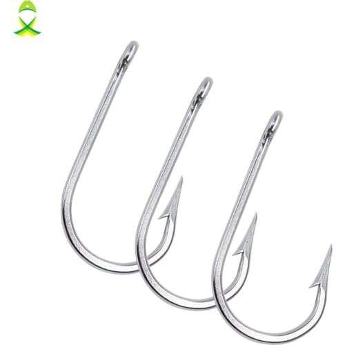 JSM 10pcs/lot 7732 Stainless Steel Fishing Hooks Big Game Fish Tuna Bait Large Fishhooks Size 5/0 6/0 7/0 8/0 9/0 10/0 11/0 12/0