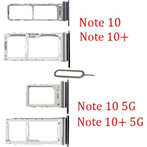 SIM Card Tray Slot For Samsung Note 10 Plus 10+ 5G Phone Original New SIM Chip Micro SD Card Tray Holder For Galaxy Note 10+ 10