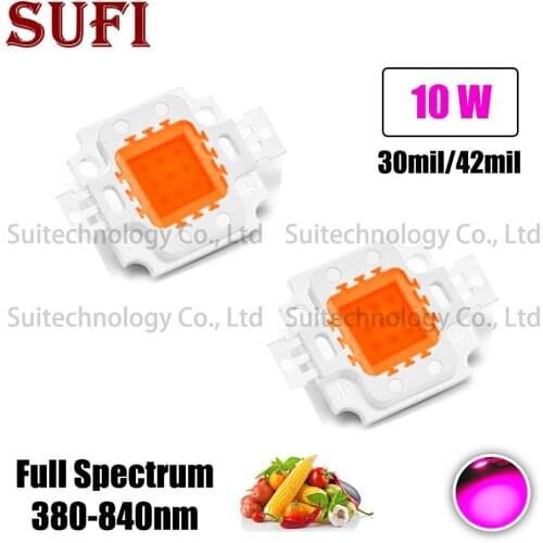 High Power LED Grow COB Chip Plant Lamp Full Spectrum 380Nm-840Nm 10W For Indoor Plant Seedling Grow and Flower Growth