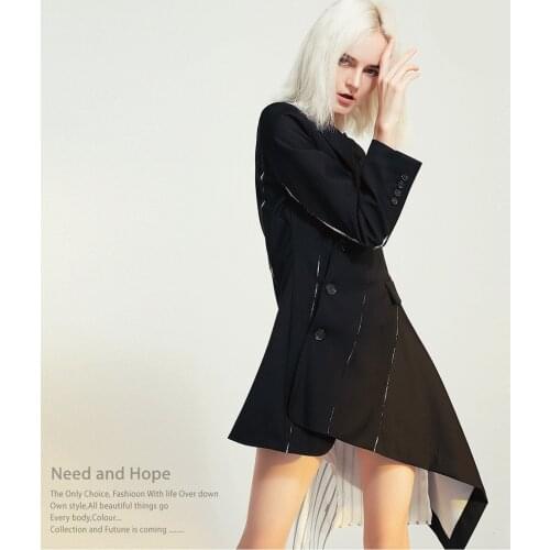 Autumn Womens Fashion Trench Coat Causal Black Single Breasted Womens Windbreaker Jacket Coat Female Spliced Elegant Top