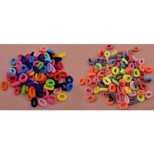 50PC 2.5cm mini Knitted elastic Hairbands for Rope Ponytail,Holder Elastic Hair Band,Ties Braids Plaits small kids hair ties