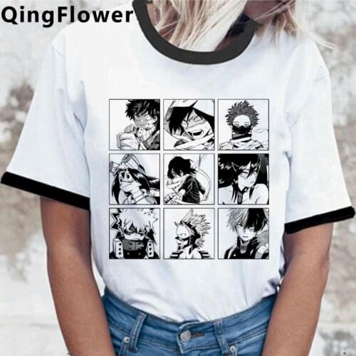 My Hero Academia Bakugou Todoroki Boku No Hero Academia top tees women ulzzang couple clothes tshirt t shirt graphic tees women