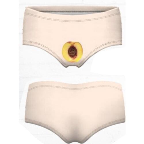 Fruit peach pink 2017 New 3D Printing Sexy Womens Briefs Thong Bragas Culotte Femme Sexy Panties For Women Erotic