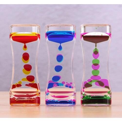 Action Liquid Timer Liquid Motion Bubbler Timer for Calming Sensory Toys Desktop Decoration Novelty Gifts Colorful FP8