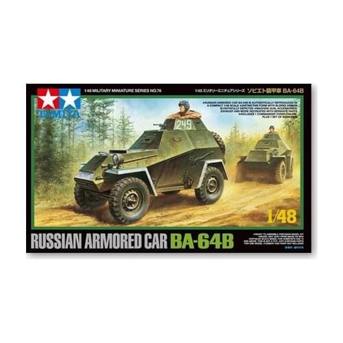 1/48 Russian BA-64B Wheeled Armored Vehicle Tamiya Assembly Model The Second World War Collection Plastic Building Painting Toy