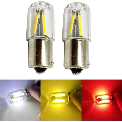 2pcs 1156 BA15S 1157 BAY15D CAR LED 4 COB Filament Light Turn Signal Bulbs Tail Parking Reverse Lamp 12V DC White Yellow Red