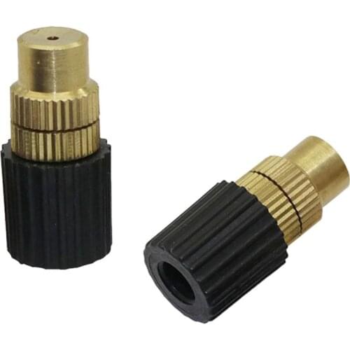 6mm Brass Adjustable Misting Nozzle Garden Sprinklers Irrigation Fitting Agriculture Industry Cooling Humidifying Sprayer 100Pcs