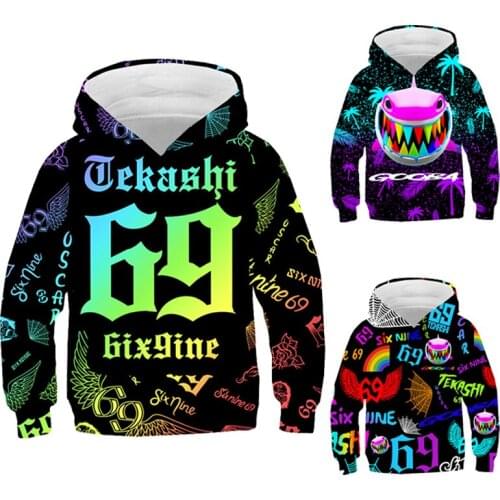 6IX9INE Gooba 69 Design 3D Hoodie Fashion Tracksuit Harajuku Gooba 69 Print Top Children Plus Size Streetwear Boys Girls Clothes