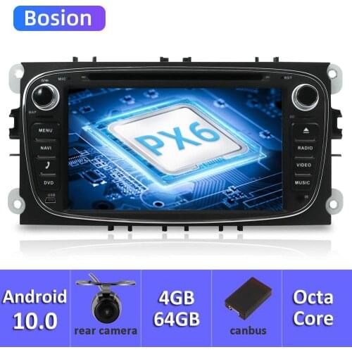 Android 10 GPS Car Radios 2 Din Car Multimedia player 7'' Audio DVD Player For Ford/Focus/S-Max/Mondeo 9/GalaxyC-Max DSP 4G 64G