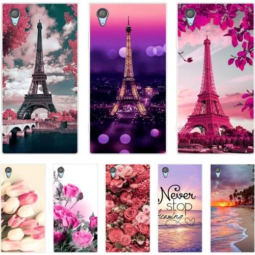 Phone Case For Sony Xperia XA XA1 Ultra Plus Soft Silicone TPU Fashion Flower Painted Back Cover For Sony Xperia XZ Premium Case