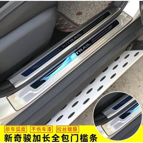 For Nissan X-Trail X Trail XTrail T32 T31 2008-2016 2017 2018 Stainless Door Sills Kick Plates Protector Car Styling Accessories