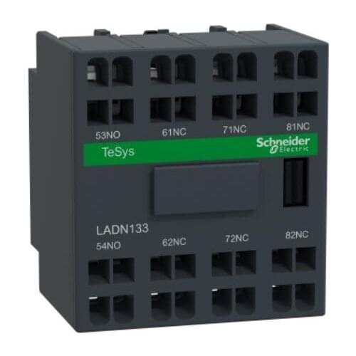 TeSys D auxiliary contact module, 1NO+3NC, spring terminal LADN133