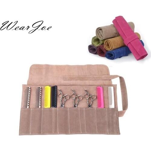 Suede Velvet Professional Barber Hairdressing Thinning Hair Scissors Shears Pouch Bag Salon Cutting Combs Set Storage Tool Case
